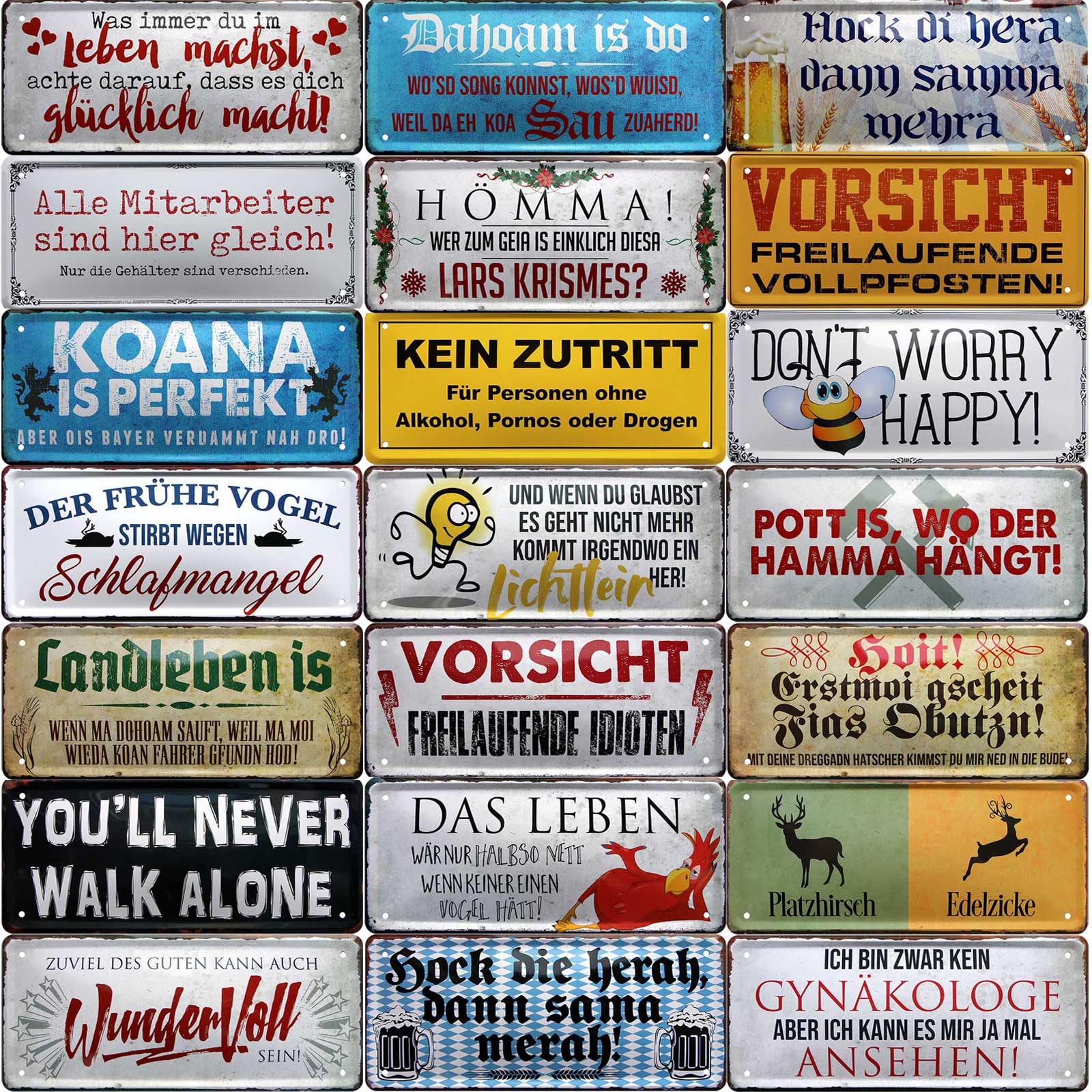 Blechschilder Schild Deko lustige Sprüche 28x12cm Geschenke