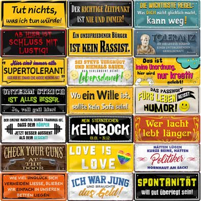 Blechschild Schilder Wandschild 28x12cm lustige Sprüche Dekoration