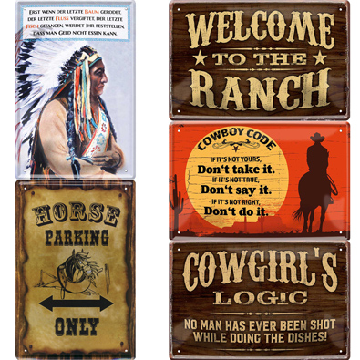 Blechschild Deko Spruche Schilder x30cm Tur Wandschild Western Ranch Indianer Ebay