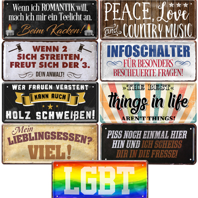 lustige Sprüche Blechschilder Schild Deko Wandschilder 28x12cm